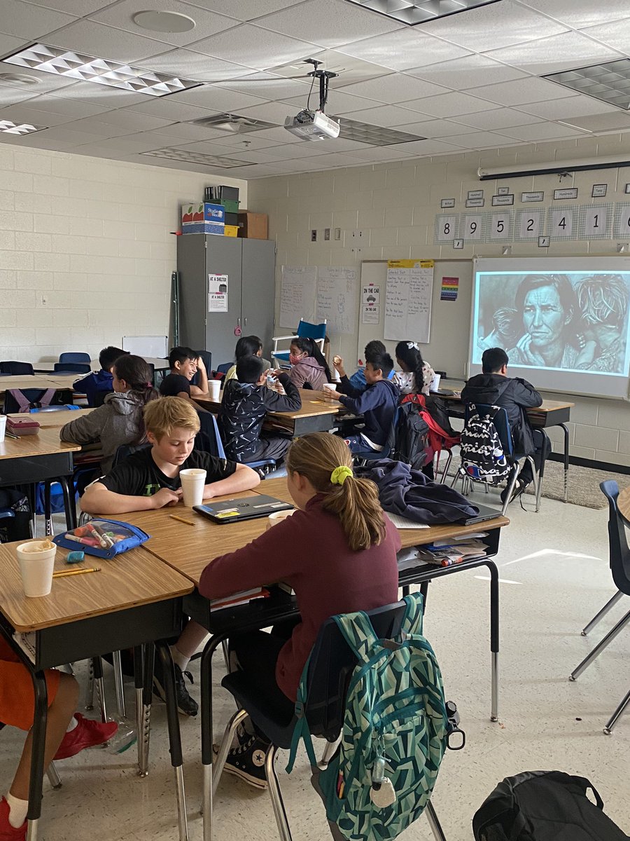 5th grade was transformed into a soup kitchen today! Bringing The Great Depression alive for the students today reminded me of the joy that this profession brings me. <a href="/MRegan0123/">Dr. Rosario-Regan</a> <a href="/SandiHarrison22/">Sandi Price Harrison</a> <a href="/Beth_Coryell/">Beth Coryell</a> <a href="/Hasty_Huskies/">Hasty Fine Arts Acad</a> <a href="/evanseinsteins/">Vina Evans</a> <a href="/jen_frady/">Jennifer Frady</a>