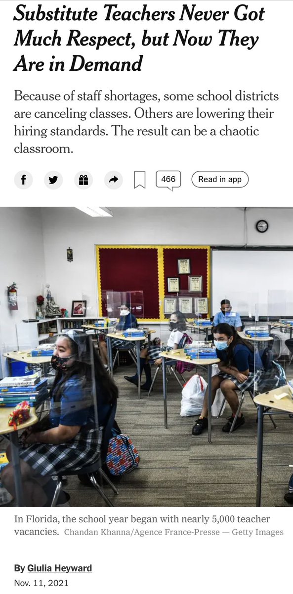 My story on substitutes and teacher shortages made it to the front page of today’s New York Times! It’s been a pretty good Friday.