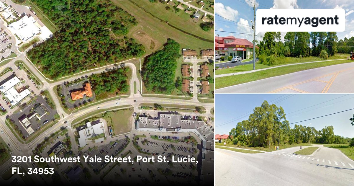 📍 3201 Southwest Yale Street, Port St. Lucie, FL, 34953

My latest listing on RateMyAgent
 rma.reviews/XBeHgON9IYaH

For sale valuable commercial land lot, 1.15 acres in port St. Lucie. Next to the Walmart Neighborhood Market...