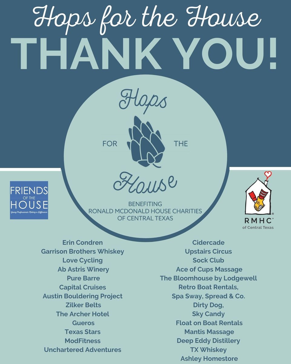 RMHCFriends's tweet image. Wow! What a success! THANK YOU to our incredible sponsors for being the reason we are able to raise crucial funds to support the children and families served by Ronald McDonald House Charities of Central Texas! 

#keepingfamiliesclose #rmhcctx #rmhcfriends #thankyou