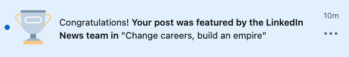 mjwcareers's tweet photo. So you guys, I just got featured on Andrew Seaman's @LinkedIn Newsfeed! This will mark my seventh time being featured as part of a LinkedIn News post. Here's to more before we close out the year! 

TOPIC: Change careers, build an empire

READ: https://t.co/MgVm3arsRG https://t.co/MCPF7wbKVN