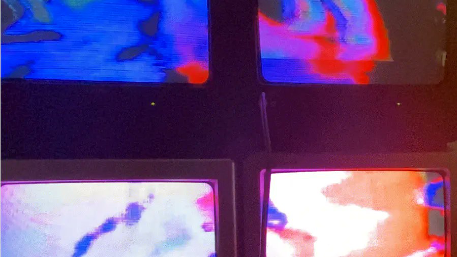 Hacksterio's tweet photo. Crtdream offers a step-by-step guide to building your own cyberpunk PiWall CRT video wall: https://t.co/KGByw3tqJR https://t.co/3PLKYiSe4g