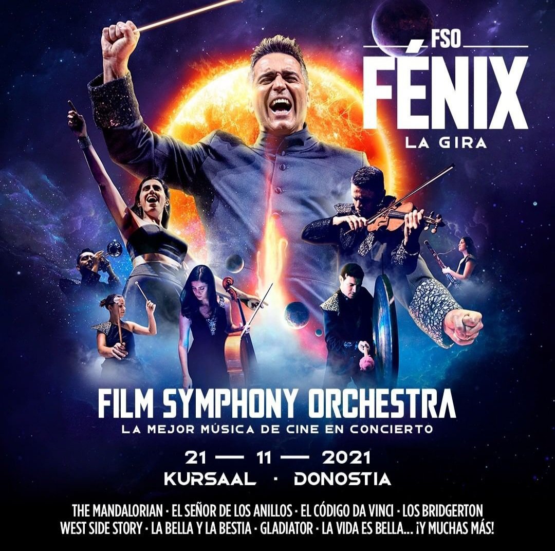 Donostilandia's tweet photo. Este domingo 21 vuelve la @FilmSymphony a Sanse con su Nueva gira "FÉNIX", Gladiator, Matrix, The Mandalorian...a las 19:00 en el @KursaalDonostia #FsoTour #Cine https://t.co/Ln7jgBzdr3