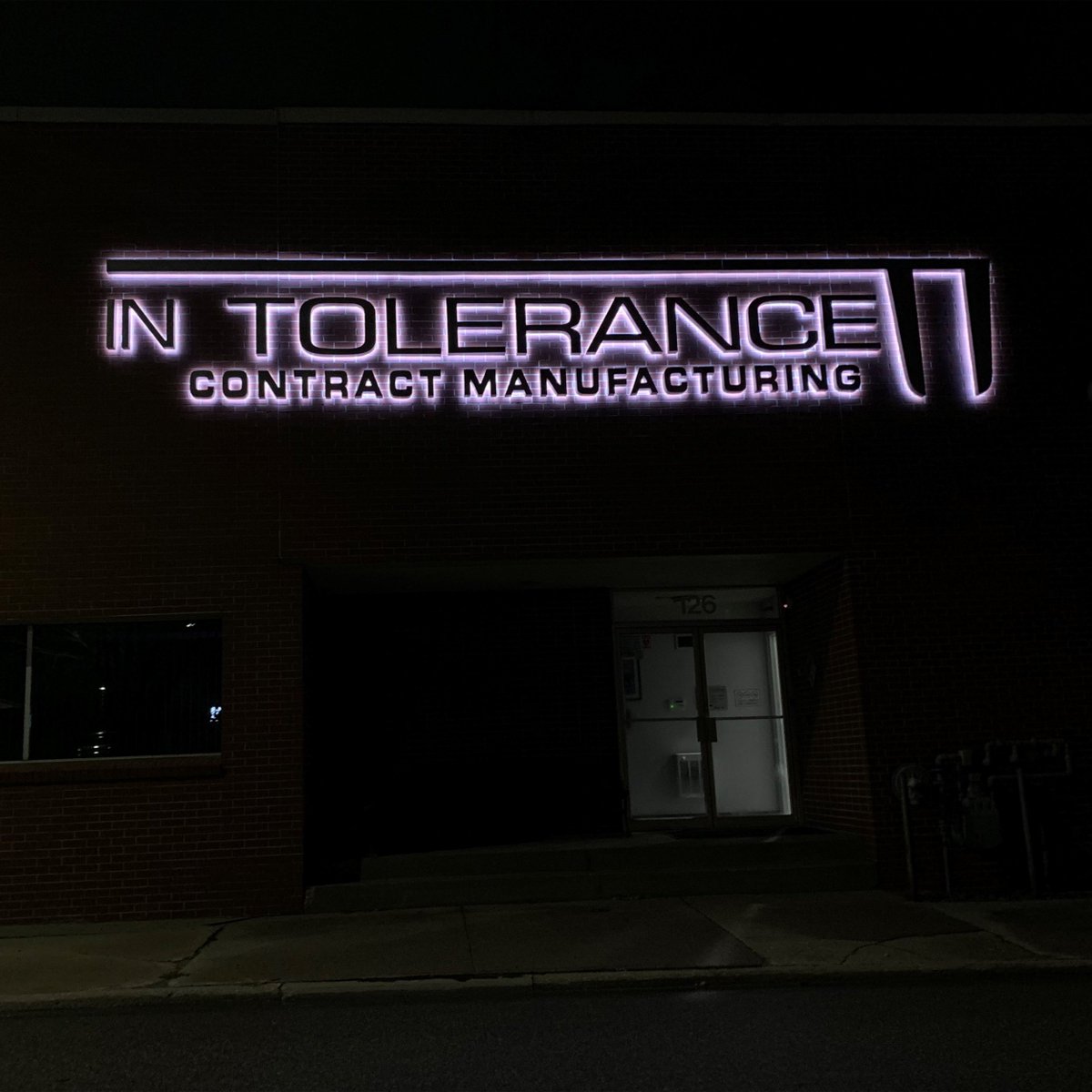 NesperSign's tweet photo. Ever wonder what Halo Lit Channel Letters look like? Here's a set in action we did for Intolerance Contract Manufacturing!

#channelletters #signage #halolighting #signcompany #leds #signfabrication #nespersign #halolitchannelletters #signs #lovewhereyouwork https://t.co/tsBajtdfSX