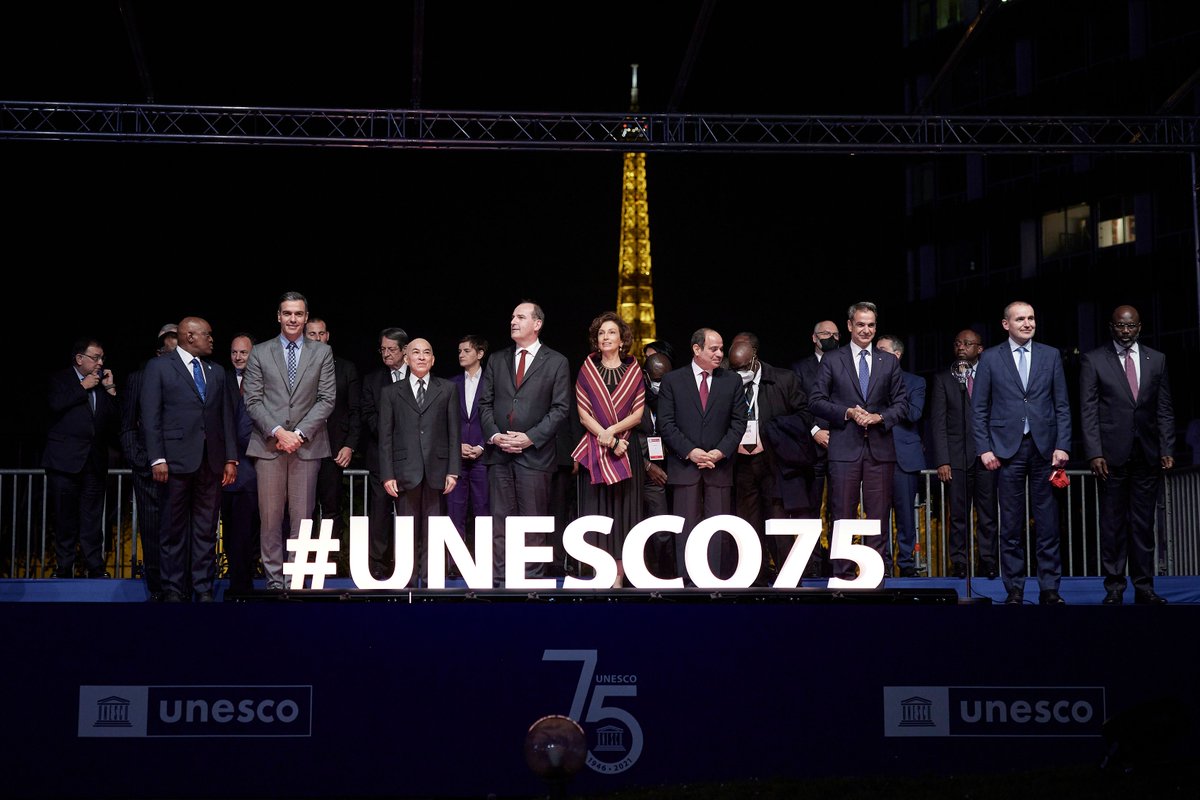 Η σημερινή εορταστική εκδήλωση για τη συμπλήρωση 75 ετών από την ίδρυση της UNESCO είναι μια εξαιρετική ευκαιρία να επαναβεβαιώσουμε την προσήλωση των χωρών μας στο ιδρυτικό πνεύμα αυτού του τόσο σημαντικού Διεθνούς Οργανισμού. #unesco75  primeminister.gr/2021/11/12/279…