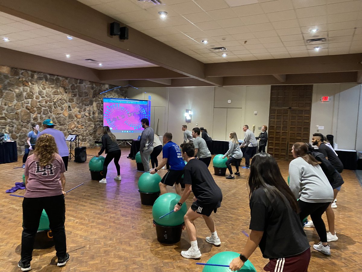 CoachYouse's tweet photo. @CoachBeelerEDU is rocking the cardio drumming. #fmsteach #fultonproud https://t.co/RPI9fBA878