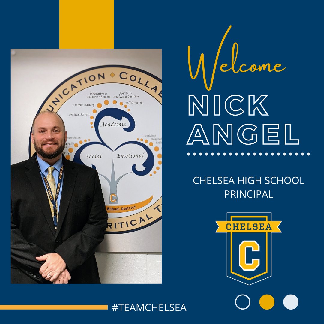 ChelseaSchools's tweet photo. We are excited to announce Mr. Nick Angel as the new principal at @Chelsea_HS! #TeamChelsea https://t.co/Mv2aAI6osF