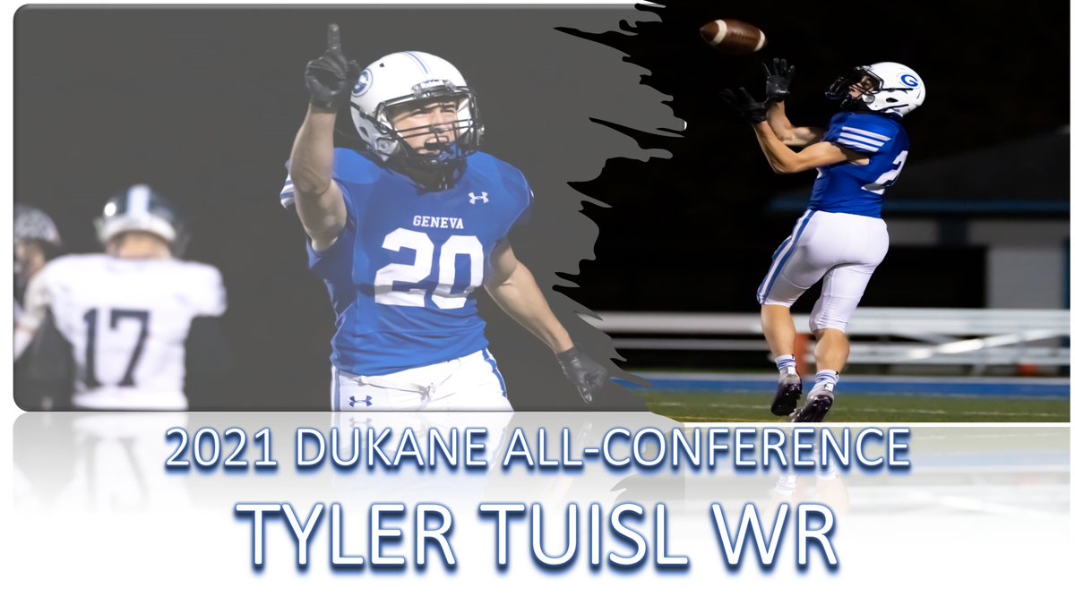 GenevaVikingsFB's tweet photo. Congratulations to Senior Tyler Tuisl (WR) on being named to the DuKane All-Conference team! https://t.co/ZpjtgQMhcw