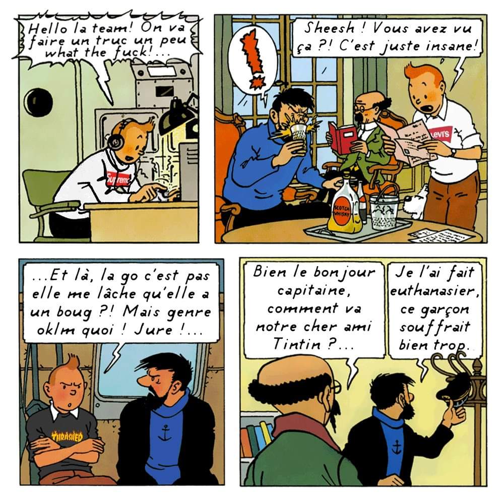 tintinades's tweet photo. Oh non, Tintin est un zoomer :/ https://t.co/EFjJIRALDM