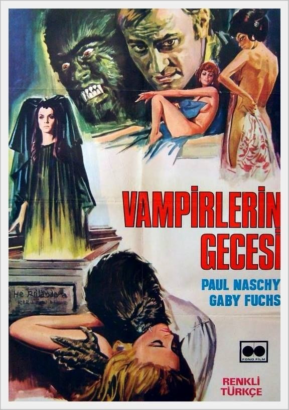 TheFilmFair's tweet photo. Turkish movie poster for #TheWerewolfVsTheVampireWoman aka #WerewolfShadow #LaNocheDeWalpurgis (1971 - Dir. #LeonKlimovsky) with #PaulNaschy #GabyFuchs https://t.co/Mn84ImXJ1z