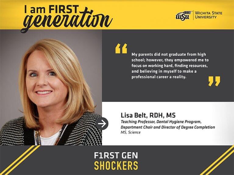 WSU_CHP's tweet photo. To celebrate F1rst-Gen Week, we’re highlighting some CHP #FirstGen faculty and staff. 🎓 #celebratefirstgen #FGShocker #CHPproud
➡ Lisa Belt, Dental Hygiene
➡ Lisa Garcia, Physical Therapy
➡ Carrie Wyatt, Communication Sciences and Disorders (CSD)
➡ Stacey Kampe, CSD https://t.co/8BzUrp2iiY