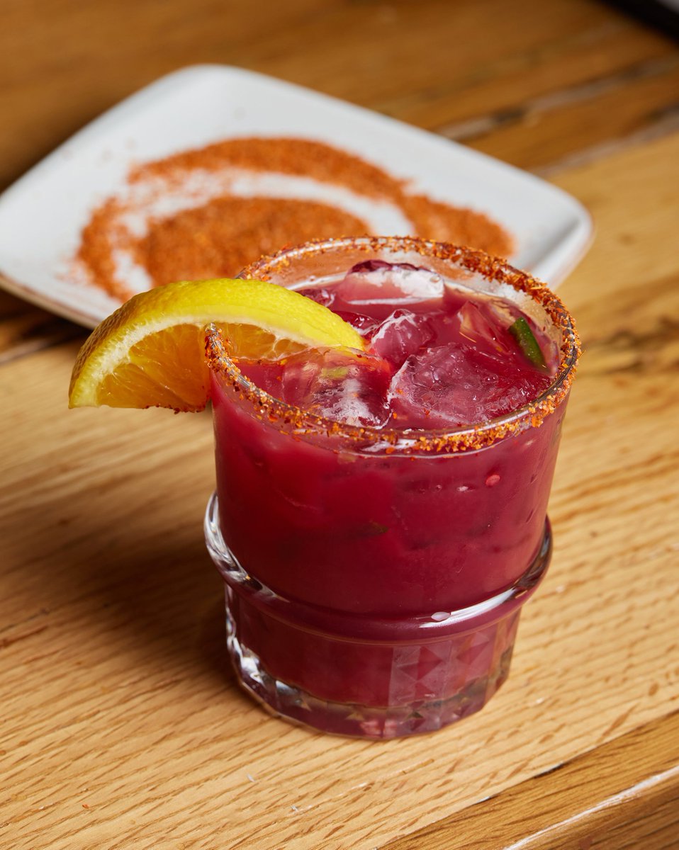 Today's good mood is sponsored by Spicy Blood Orange Margaritas!  🍊  ❤️ 
Lunazul Tequila, triple sec, agave, fresh muddled jalapenos, lime &amp; blood orange juice #LifeHappensTequilaHelps