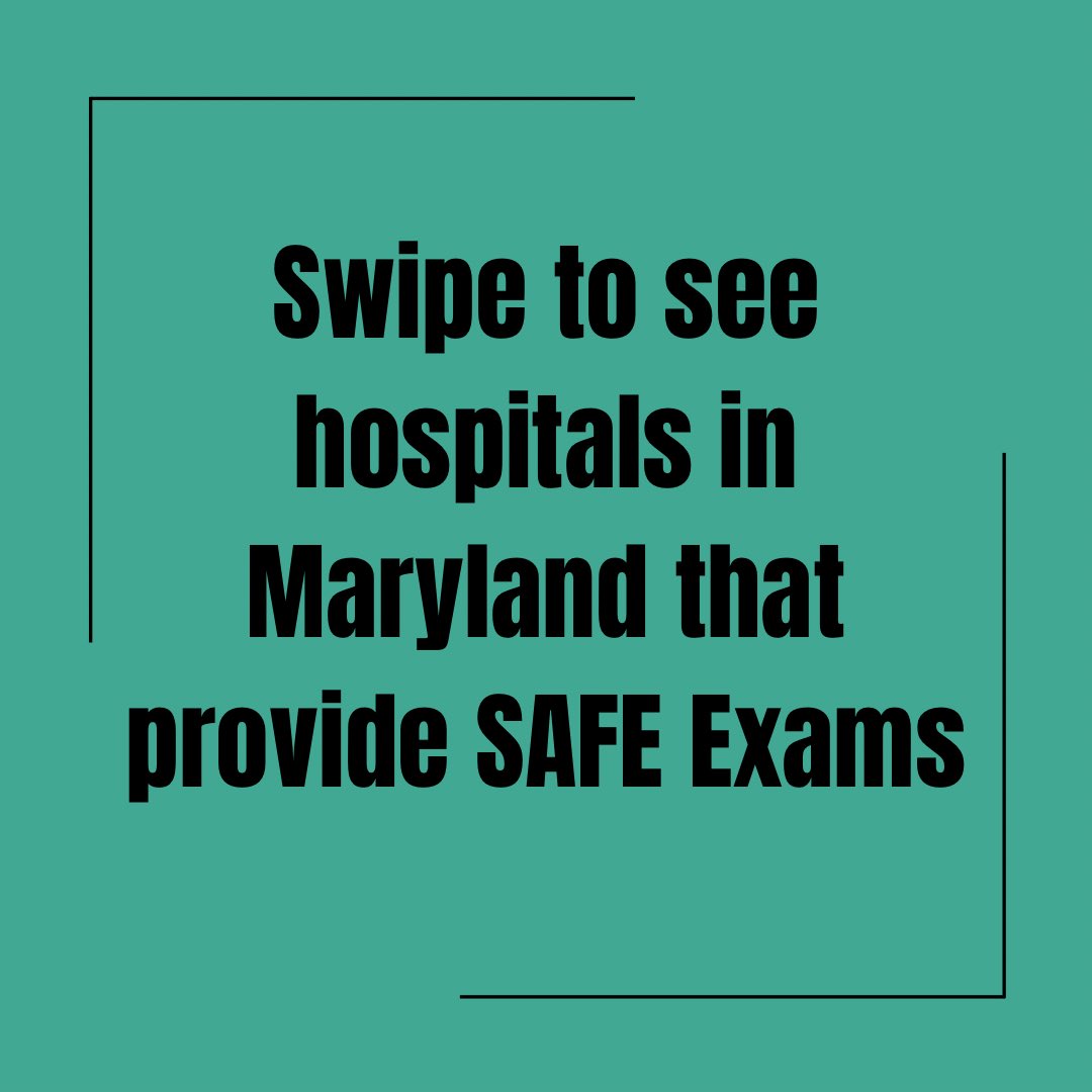 s4survivors's tweet photo. Need a SAFE exam in Maryland? Here are hospitals that provide SAFE exams!
Some hospitals provide transportation as well!
#safeexam #marylandsafeexam #survivorresources #sexualassaultsurvivor #metoo https://t.co/j2uAcogO07