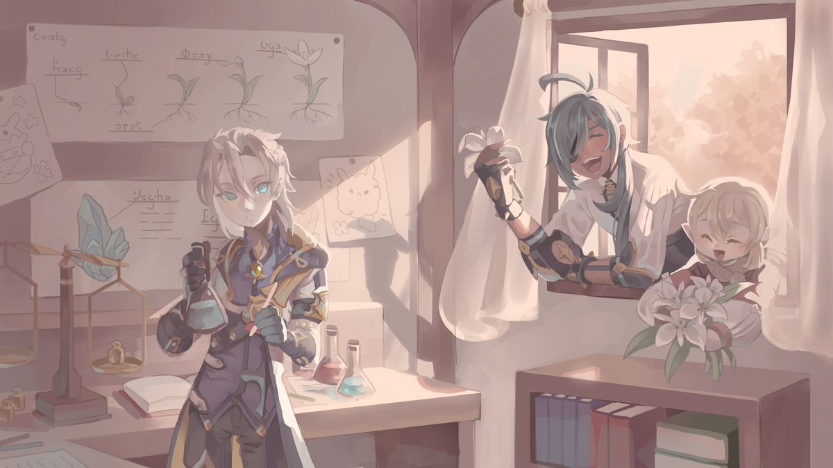 visitors 💐 #albedo #kaeya #klee