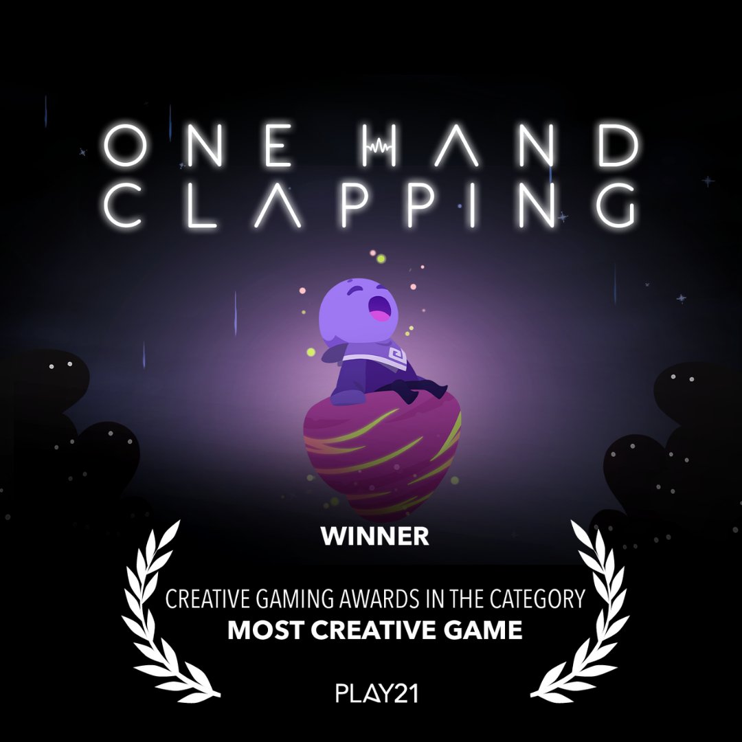 _PLAYfestival's tweet photo. The winner of this year’s #MostCreativeGame #Award is:  One Hand Clapping from @baddreamgames

Congratulations to the winner!

~ 🏆 ~ 🎮 ~ 🏆 ~ 🎮 ~ 🏆 ~ 🎮 ~

#CGawards #PLAY21 #awardshow #creativegaming #hamburg #indiegames  #Games  #indiegamedev #indiedev https://t.co/weIGlbberW