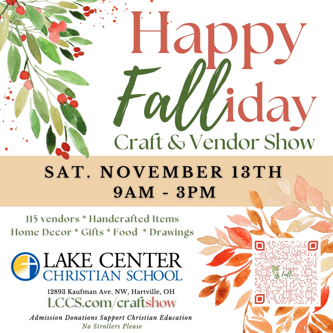 LCCSCommunity's tweet photo. Thankful for the 100+ local crafters and vendors that are part of tomorrow's Lake Center's Annual Craft Show to start your holiday shopping! www.lccs/craftshow https://t.co/4h8PRFcDXM