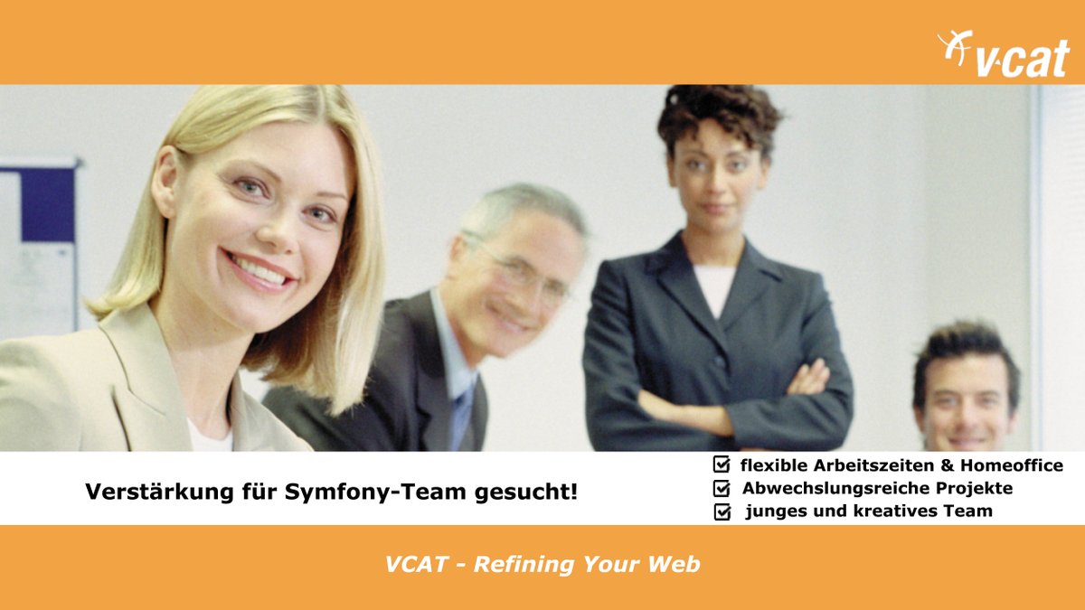 VCATconsulting's tweet image. Unser Team #Symfony sucht Verstärkung in der #Webentwicklung! Egal ob Junior- oder Senior-Level mit Ausbildung oder Studium: Wir wollen Dich kennenlernen! Schau vorbei und bewirb dich jetzt. Wir freuen uns auf Dich! vcat.de/webagentur-pot… #RefiningYourWeb #ITinPotsdam #HR #Jobs
