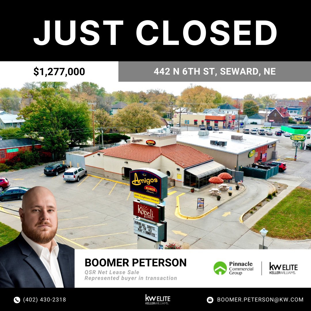 BrokerBoomerLNK's tweet photo. Great day of closings:
🌮 $2,554,000
🌮 15 Year Lease Initial Term
🌮 Absolute NNN (No Landlord Responsibilities)
🌮 Lincoln Location is Company HQ
#CRE #QSR #Amigos #DriveThru #Tacos #Burritos #PinnacleCommercialGroup #kwELITE #PCGSoldIt #NebraskasInvestmentAuthority https://t.co/8tAbnL3Gcc