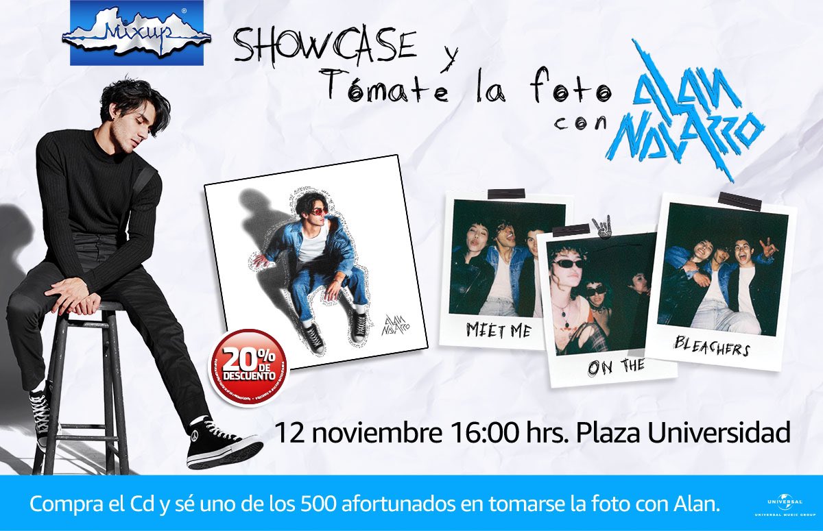 MixupTeam's tweet photo. ¡Todavía hay brazaletes! Si alcanzas a llegar… corre por tu CD y adquiere el brazalete para tomarte la foto con @alannavarro en #Mixup Plaza Universidad. 

#AlanNavarroEnMixup. 🙌🏼✨ https://t.co/qnMPToekci