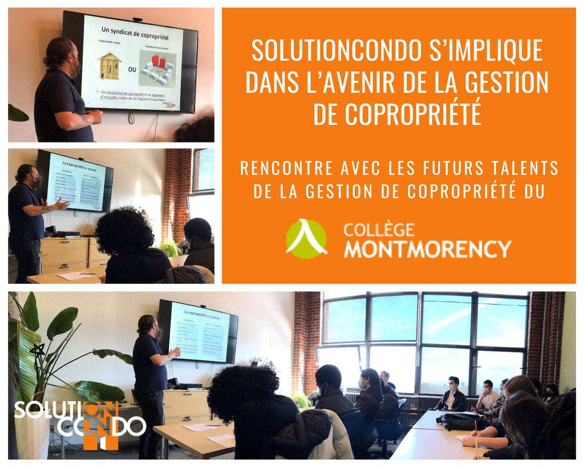 SolutionCondo's tweet photo. Nous avons accueilli le professeur Fouad Adouani et ses élèves du programme AEC en gestion immobilière du @CMontmo
#immobilier #gestionimmobilière #équipe #travaildéquipe #job #careers #ressourceshumaines #SolutionCondo #Espritdéquipe #TeamSolutionCondo #immobilier https://t.co/Pv2ZEJuCqi