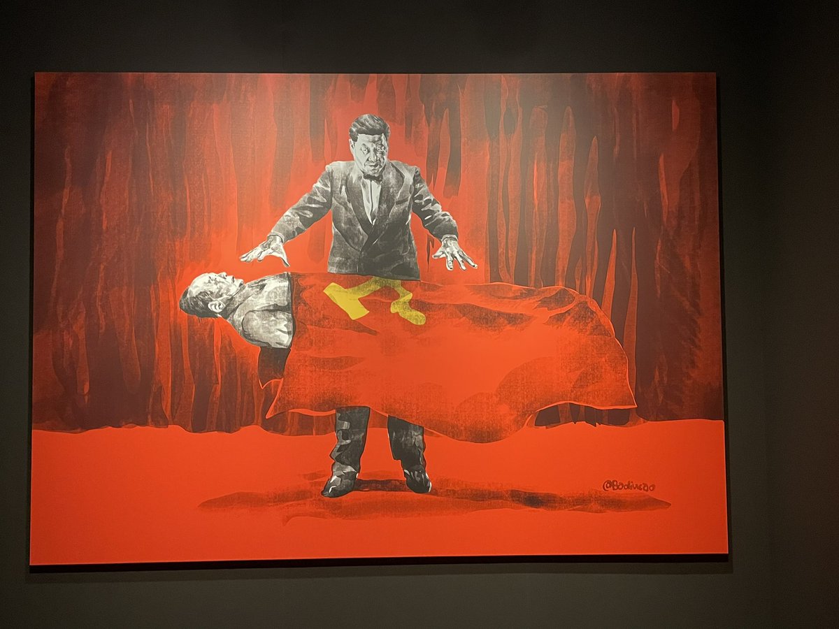 LauCastelletti's tweet photo. Inaugurata oggi a #Brescia la mostra di @badiucao #museosantagiulia #lacinaénonévicina @ComuneBs @BresciaMusei @aiweiwei_art https://t.co/3fzxzP8HsW