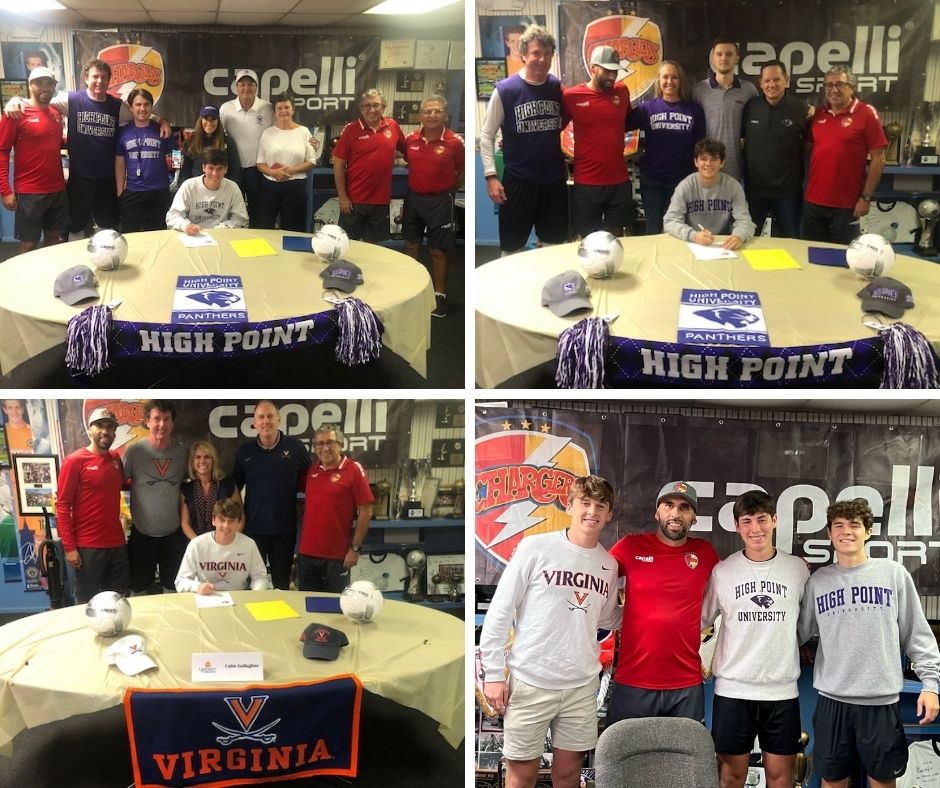 ChargersDA's tweet photo. Congrats to these 3 Charger Players on their commitment to play in college.  Brendan Krueger &amp; Josh Caron - @HPUMSOCCER!!  And Colin Gallagher - @UVAMenSoccer !!  We are So very proud of all you have accomplished! 👏😀  @ChargersSC @ChargersDA    
@capellisport https://t.co/Ywo3zAKQC5