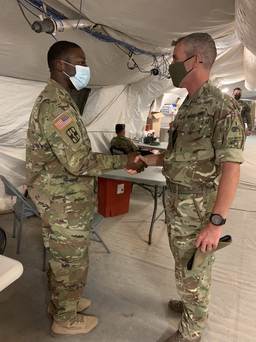 BrigAndyCox's tweet photo. Recognizing SGT McKenzie for his outstanding medical leadership, engaging character and positive nature. Speaking to his Mum on the phone was a privilege. @FortBlissTexas @BritishArmyUSA @iiicorps_cg https://t.co/f08m3sLb7B