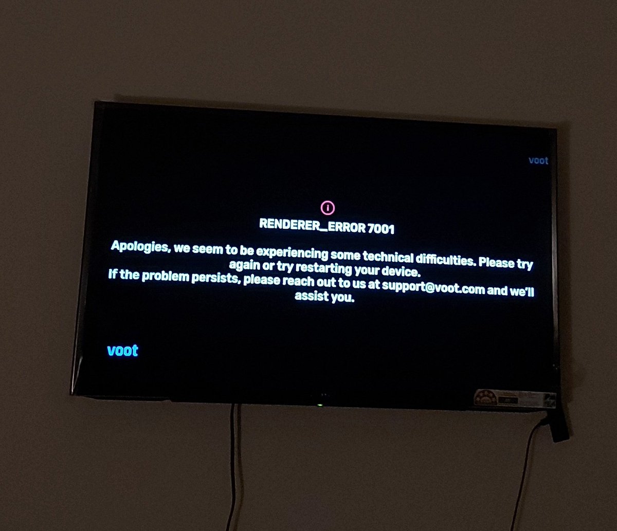 DoodleOxide's tweet photo. @VootSelect @justvoot @VootSupport
What is this annoying message that keeps popping up for every content on #VootSelect and #Voot . Already restarted firestick and TV multiple times. What a waste of money on Voot subscription! Never again! https://t.co/FnZAJgAhJ2
