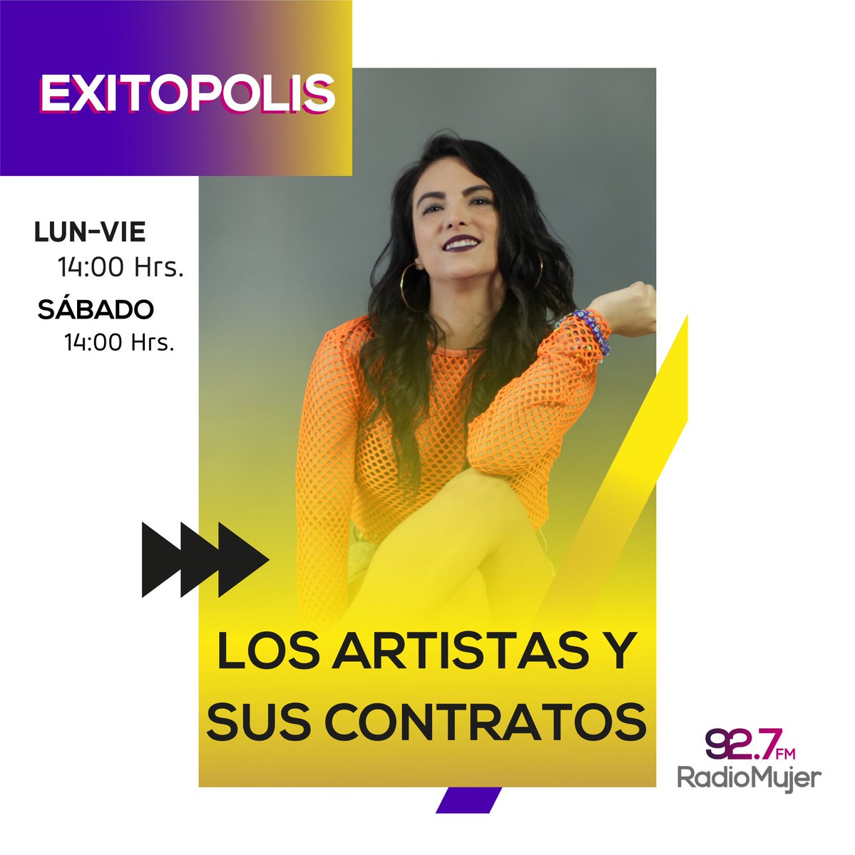 RadioMujer927FM's tweet photo. Este sábado en #Exitopolis con @luzmalz nos acompaña el productor Moha Estrada para platicar de los artistas y sus contratos. 😎👏🎙🤩👌
No te lo pierdas en punto de las 2:00 de la tarde por el 92.7 FM de tu radio 📻🎶
#RadioMujer927
#LaReinaDelPop
#EstáContigo https://t.co/yFPA6C2zRK