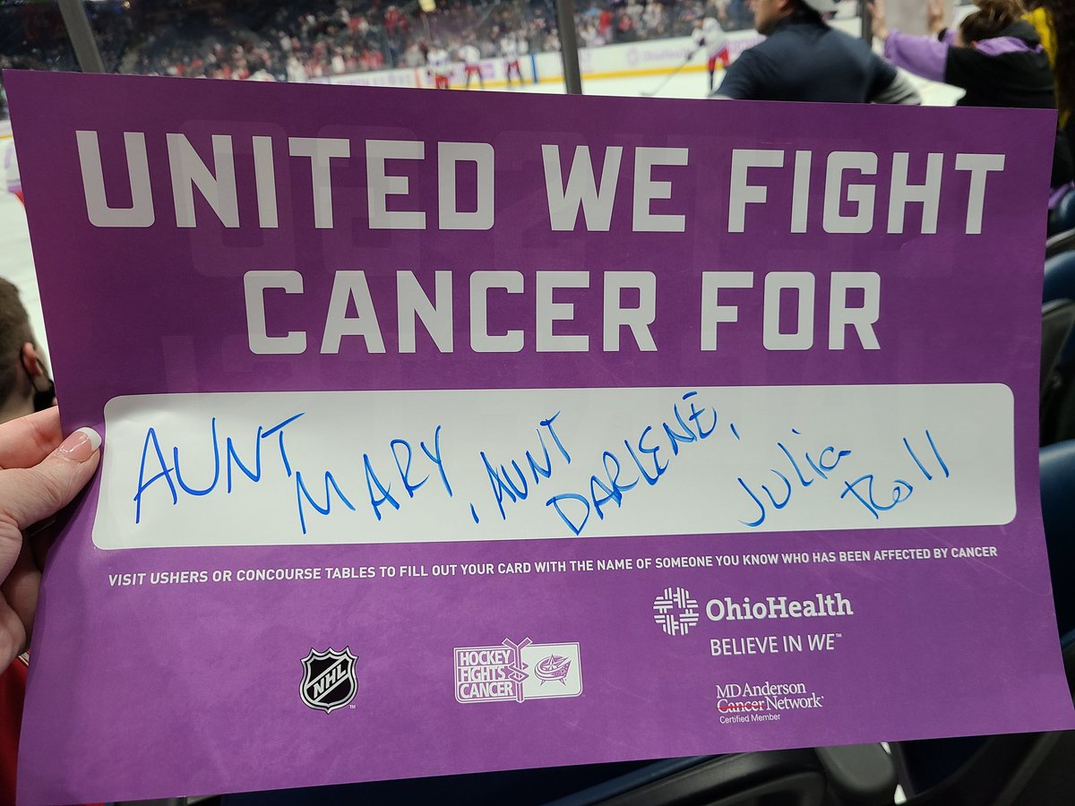 ckerbler's tweet photo. #HockeyFightsCancer #CBJ https://t.co/ZsjEuPSpIB