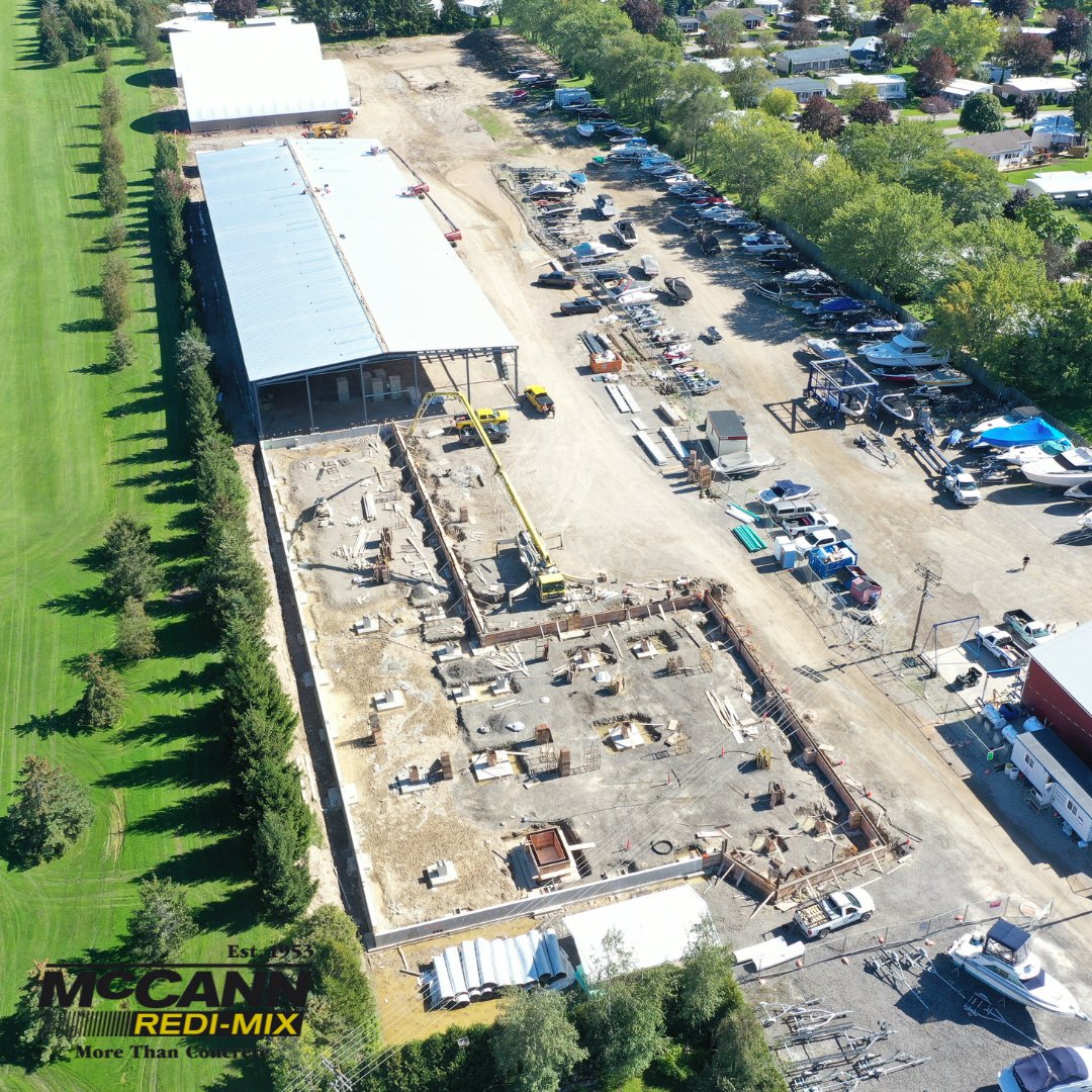mccannredimix's tweet photo. Great progress being made on Southwest Marines new facility located in Grand Bend. McCann’s scope of work includes all excavation and backfilling, site servicing and concrete work.

#ToyStore #Hiring #WeAreHiring #NowHiring #teamYellow #RediMix #Mechanic #Concrete #Mixer #McCann https://t.co/xdnkqvBNhp