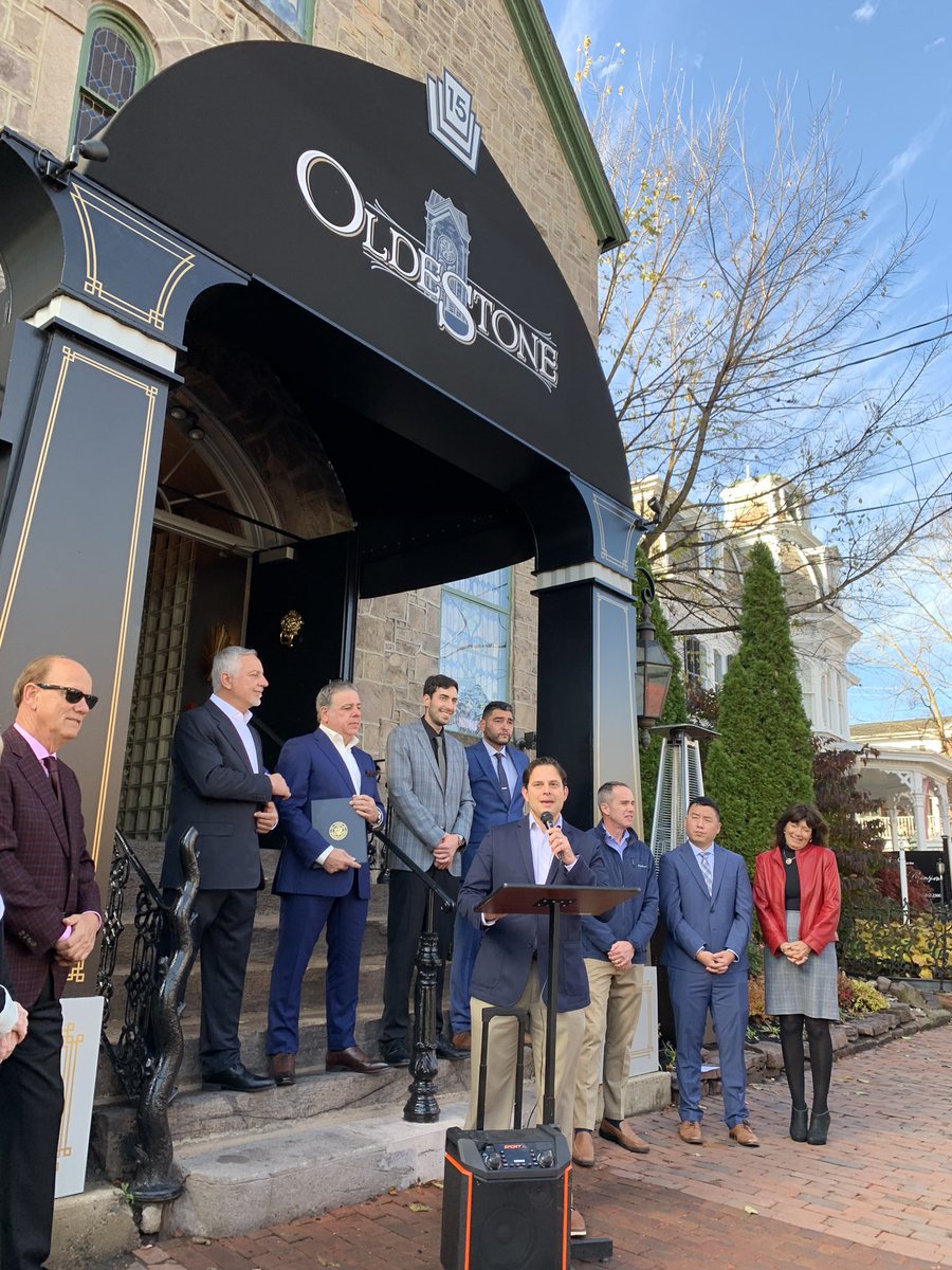 VisitBucksPA's tweet photo. ๐ค๐ We are excited to support the opening of #Oldestone in #NewHope at the ribbon cutting ceremony this afternoon! Make your reservations soon! @AversaPR @Marsha_Browns #EatinBucksCo #DrinkinBucksCo https://t.co/8QjmEAwxc2