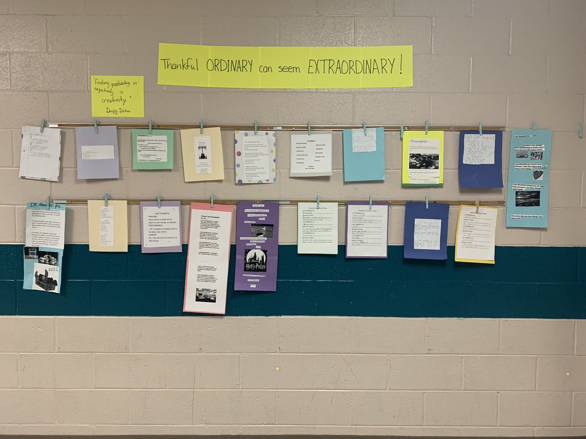 dtrescott2626's tweet photo. Poems about why we are thankful about ordinary things:  brush teeth- no dentures, clean water to drink - no sickness, showers-not dirty, books to read - adventures in our minds, washed clothes-don’t stink and many more #ordinaryisextraordinary @CESRobCo @RobCoSchools https://t.co/rdEVHkPWZC