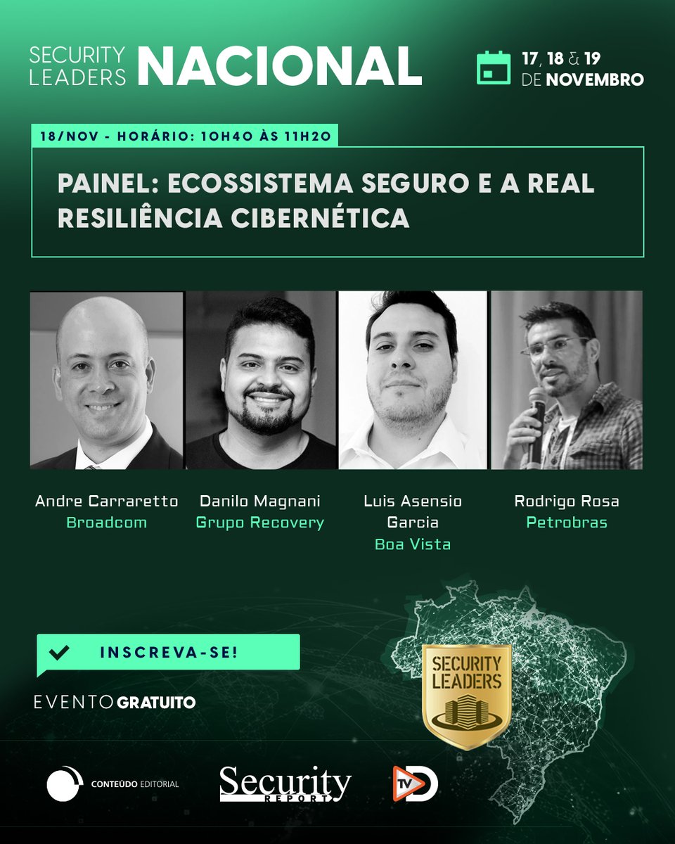 decisionreport's tweet photo. Prepare-se para maratonar. Os painéis do Security Leaders Nacional, marca registrada do evento, estão imperdíveis. Faça sua programação. Confira mais esses temas.
https://t.co/3IenPvn4Kv

#securityleaders #nacional #segurança #cyber https://t.co/pAgBSHUah9