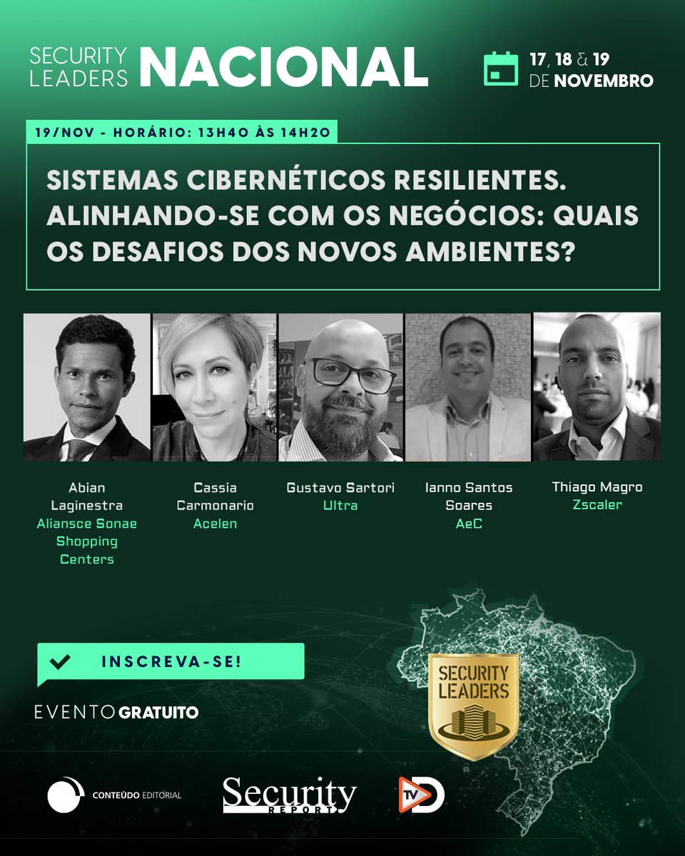 decisionreport's tweet photo. Prepare-se para maratonar. Os painéis do Security Leaders Nacional, marca registrada do evento, estão imperdíveis. Faça sua programação. Confira mais esses temas.
https://t.co/3IenPvn4Kv

#securityleaders #nacional #segurança #cyber https://t.co/pAgBSHUah9