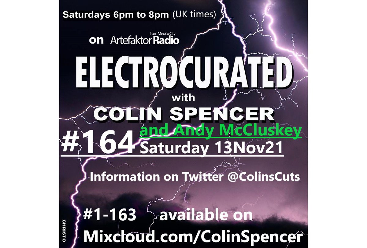 ColinsCuts's tweet image. Artists with #NewMusic+#RecentReleases
on
#ELECTROCURATED programme #164
include
#TralNeu

🔊@ArtefaktorRadio.com🎧
Saturday 13 November 2021
6-8pm (#UK times)

#DiscoverAndRemember even more delights throughout catch-up #148
▶️mixcloud.com/ColinSpencer/e…

#ElectronicMusic #synthfam