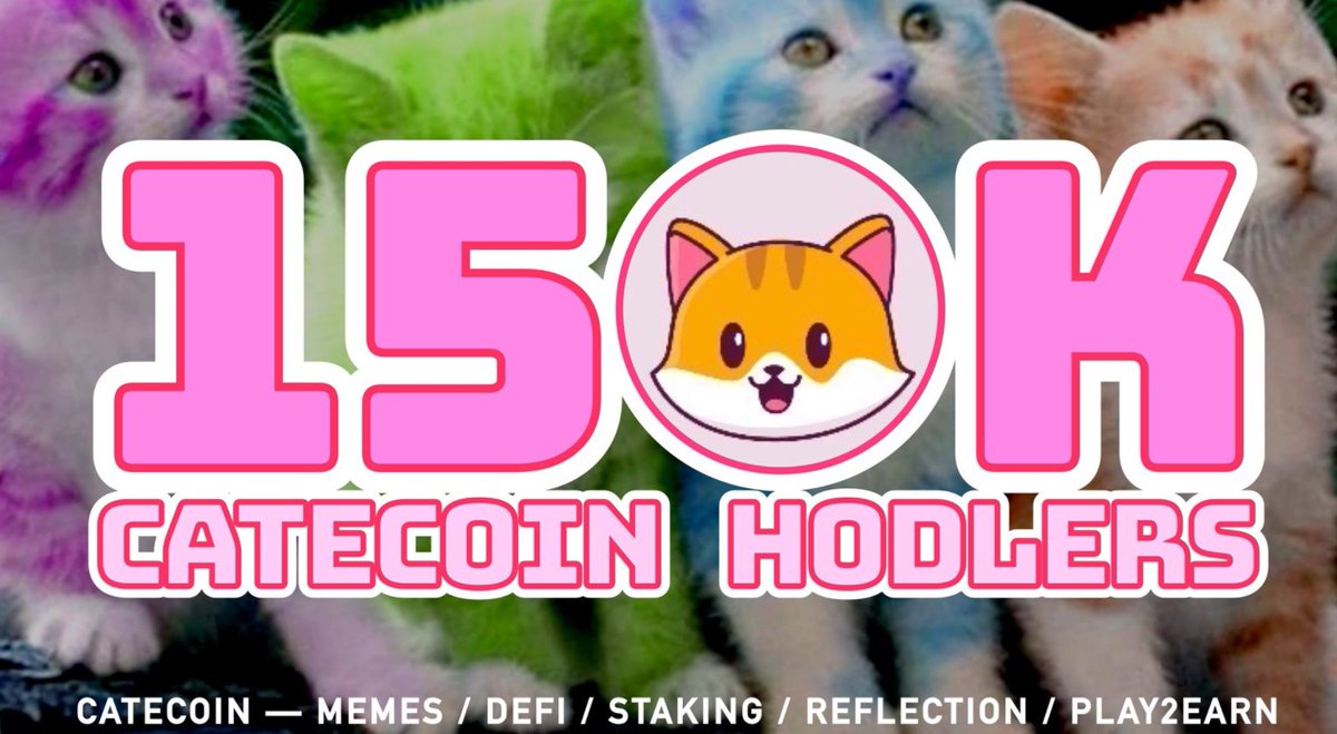 catecoin's tweet photo. Catecoin’s growth is accelerating!
An extra 20,000 wallets in the last days — The community is now 150K hodlers strong!!!

More #catearmy + memes =  🌙🐈🪐 
#catecoin https://t.co/rTp7nnAMhC
