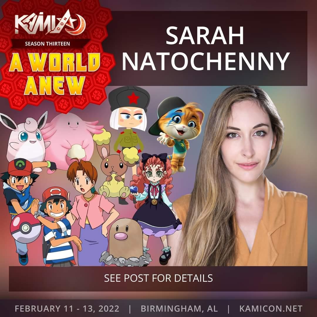 Guest Announcement:
<a href="/sarahnatochenny/">Sarah Natochenny 🦄</a> 
kamicon.net