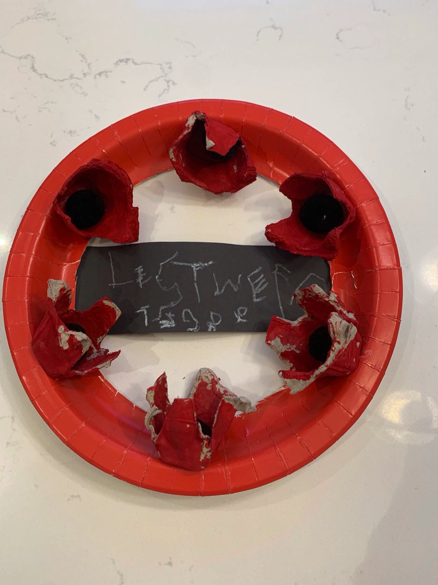 #LestWeForget was not forgotten in JK craft time this week. Building respect and reflection. Thank you #teachers