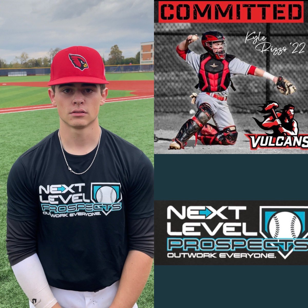 NextLVLProspect's tweet photo. Proud of my guy @KyleRizzo7 

@CALU_baseball is getting a polished defensive catcher, canon for an arm, lefty bat power to all sides, all league 1st team as a junior behind the plate - Kyle you earned this, hard work starts now 👊@throwinbp247 #coachable #leader #outworkeveryone https://t.co/aw3sZ3Dr2Q