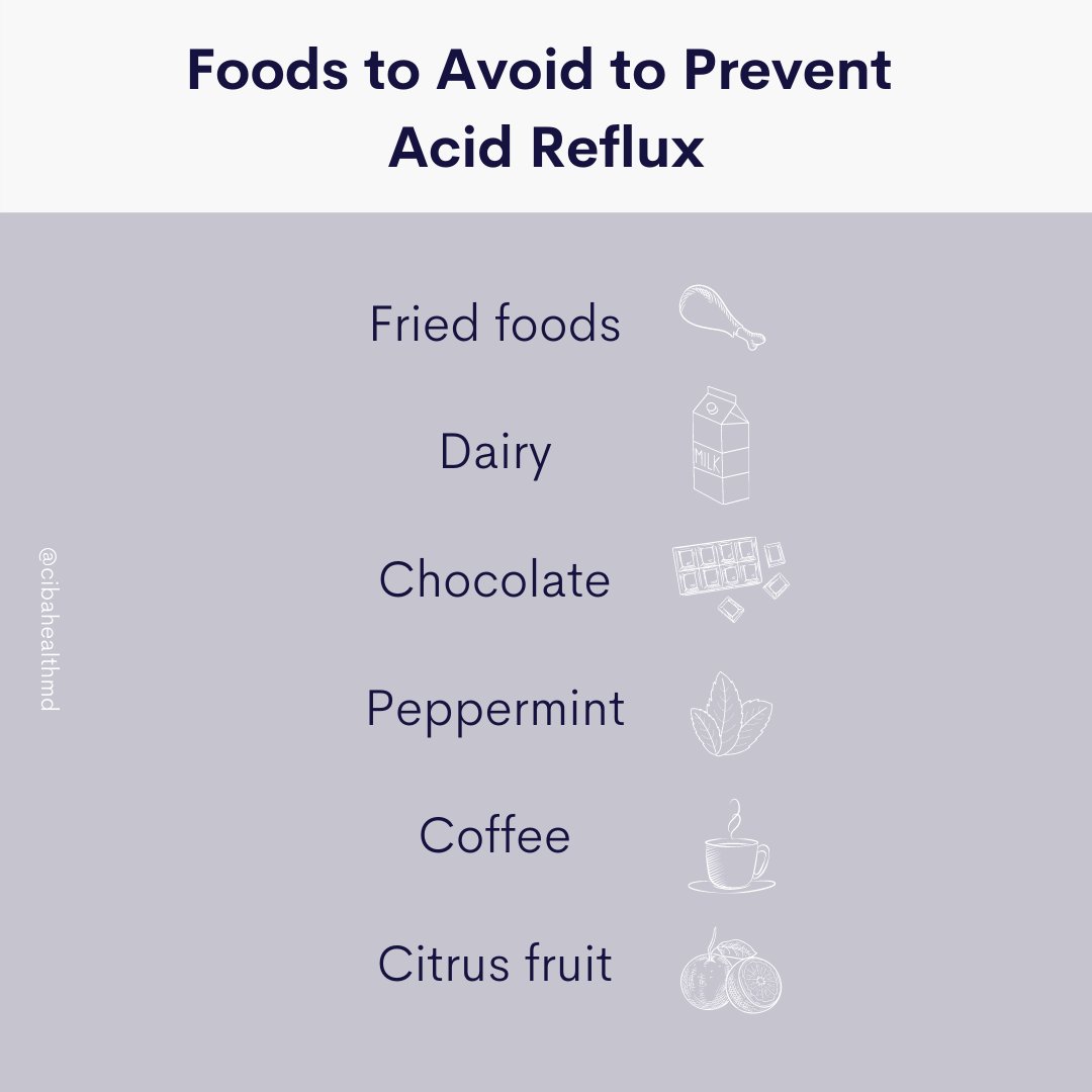 DrEddyClinic's tweet photo. RT @CibaHealth: If you're often experiencing acid reflux, also known as GERD (gastroesophageal reflux disease), it may be helpful to avoid these 6 foods this holiday season.
โ
#acidreflux #gerd #nutrition #food #stomach #feebetter #healthcare #functโฆ https://t.co/JRTGxFX1an