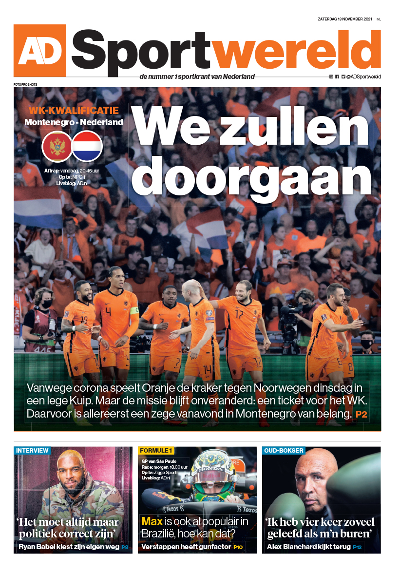 Zaterdag in AD Sportwereld: Alles over Oranje. Interviews met <a href="/Ryanbabel/">Ryan Babel</a> en Alex Blanchard. Waarom is Max Verstappen zo populair in Latijns-Amerika? De column van <a href="/sjoerdmossou/">Sjoerd Mossou</a>
