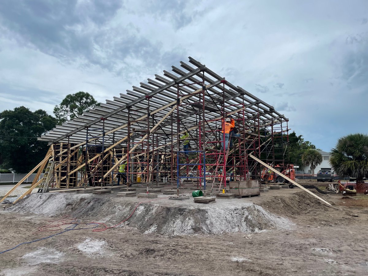 StellarGC's tweet photo. Progress is being made on the West Dearborn Street Bandshell Project in Englewood, Florida. The crews are working hard on the concrete shell formwork and we look forward to showcasing the final product!

https://t.co/WGimuGTcMn

#bandshell #generalcontractor #stellar #Englewood https://t.co/GbcBYcWQFT