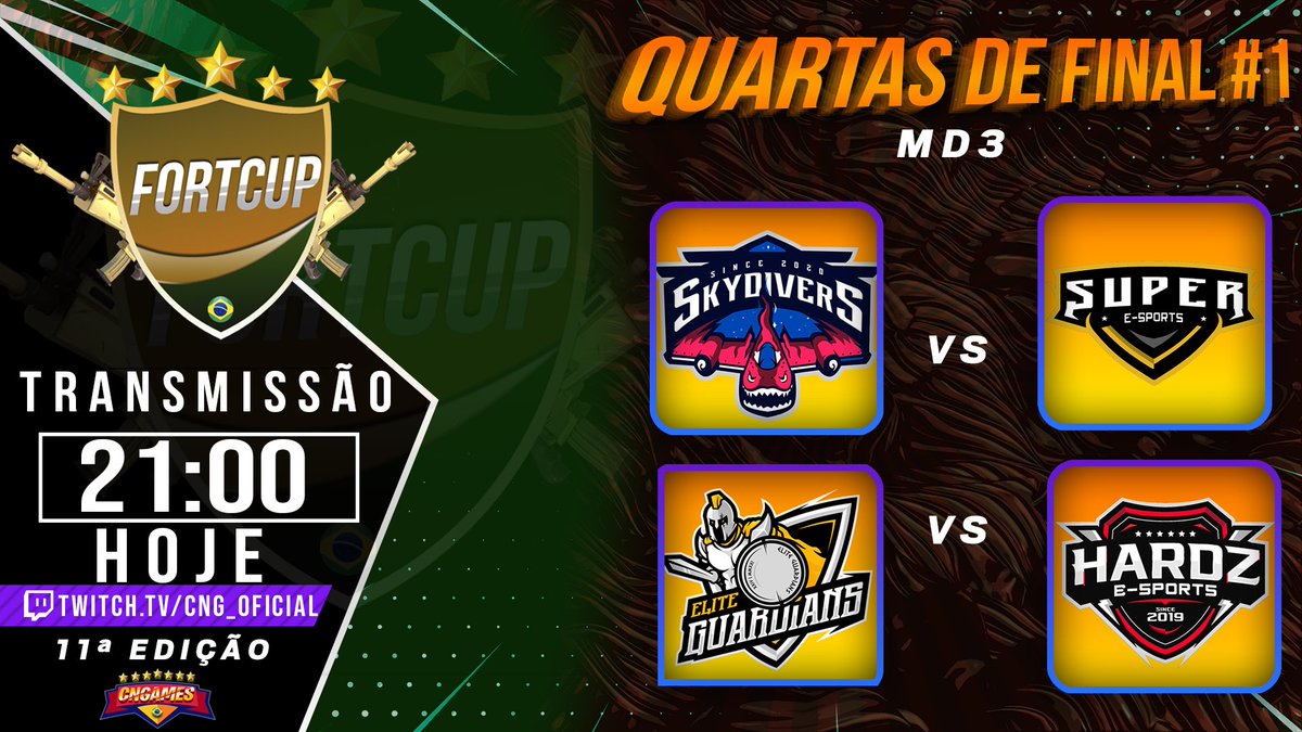CNGOficial_'s tweet photo. 🇧🇷🏆 FORTCUP #11 - QUARTAS DIA 1:
.
HOJE É NOITE DE FORTCUP!! a última edição de 2021, começa sua fase de transmissão hoje, entre os novos desafiantes a título e quem sabe a tão almejada vaga no Brasileirão de Fortnite temporada #9 em 2022, boa sorte a todos os times !! https://t.co/9qsFganYJm