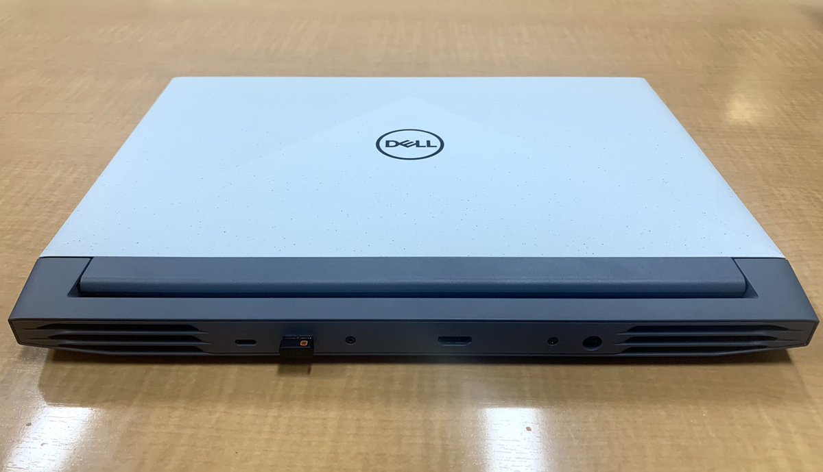 JoshuaMFrench's tweet photo. In love with this Dell G15 — the speckled shell and sharp edges, subtle blue/grey coloring, comfortable LED-lit keyboard, the durable heft, the total quiet of its fans, snappy performance… I could go on. Highly recommended if you want a laptop that feels unique. #ObsessionWorthy https://t.co/GANldBR8vF