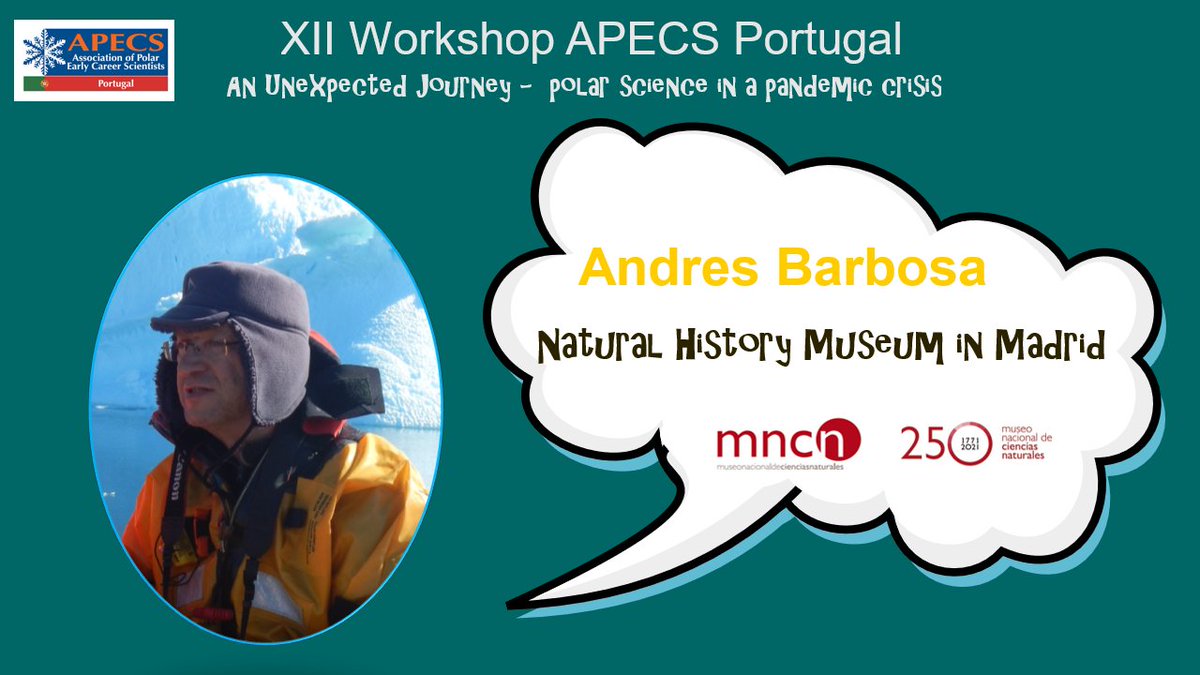 APECS_Portugal's tweet image. The XII Workshop APECS PT presents Andres Barbosa! He is interested in the ecology of birds in extreme environments and the effects of global change. He is representative of the International Union of Biological Ciences and a senior researcher at  Natural History Museum in Madrid