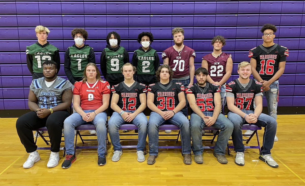 Congrats once again to our players that were selected GAC North All-Conference Players!

Offense (left to right): Kaden Kaimann, Wade Ellison, Austin Carson, Hunter Dunn, Draven Ham

Defense (left to right): Wade Ellison, Colby Twellman, Hunter Dunn, Cole Sams, Austin Carson