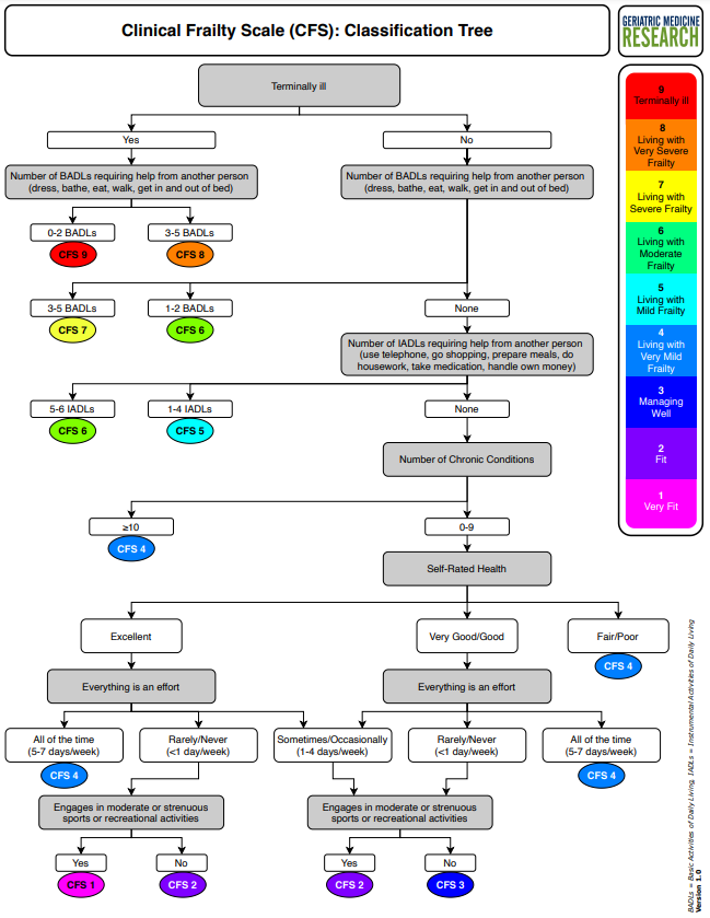 A_MacLullich's tweet photo. ℹ️  The Clinical Frailty Scale is becoming a standard tool for #frailty assessment in practice

💠 Very useful training resources page: https://t.co/uKufZns5gf 

@Krockdoc @DrLindaDykes 

#CFS #geriatrics https://t.co/hdP1kjnXbH