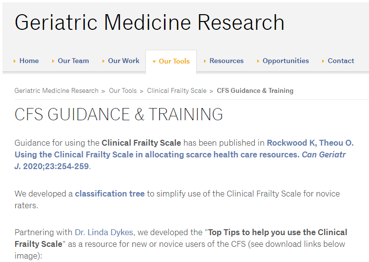 A_MacLullich's tweet photo. ℹ️  The Clinical Frailty Scale is becoming a standard tool for #frailty assessment in practice

💠 Very useful training resources page: https://t.co/uKufZns5gf 

@Krockdoc @DrLindaDykes 

#CFS #geriatrics https://t.co/hdP1kjnXbH