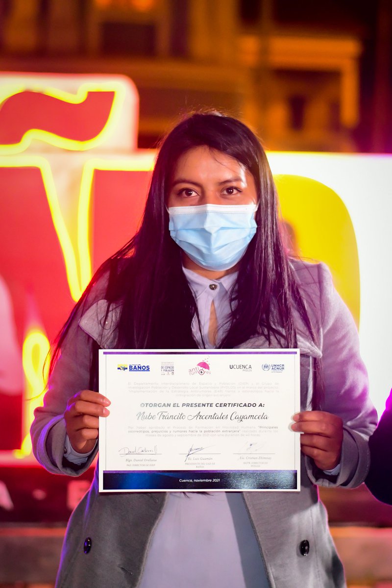 ACNUREcuador's tweet photo. En #Cuenca, culminamos el proceso de capacitación de las y los Agentes Antirumores🧐, enfatizando el compromiso de promover una sociedad más justa, equitativa sin ningún tipo de discriminación a las personas en situación de movilidad humana. Junto a nuestro socio @EcRumores. https://t.co/C0v7m8l4Gq